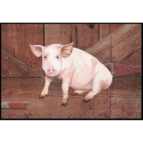 Carolines Treasures SB3072JMAT Pig at the barn door Indoor or Outdoor Mat