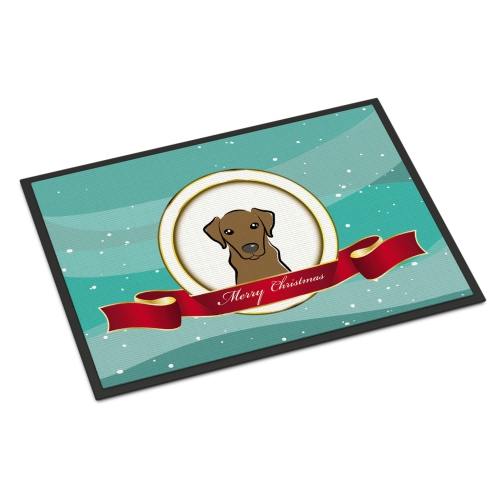 Carolines Treasures BB1544JMAT Chocolate Labrador Merry Christmas Indoor & Outdoor Mat 24 x 36 in.