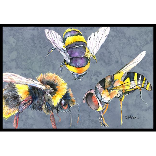 Carolines Treasures 8879JMAT 24 x 36 in. Bee Bees Times Three Indoor Or Outdoor Doormat