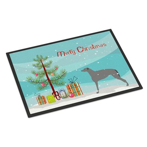 Carolines Treasures BB2914JMAT Scottish Deerhound Merry Christmas Tree Indoor Outdoor mat 24 x 36