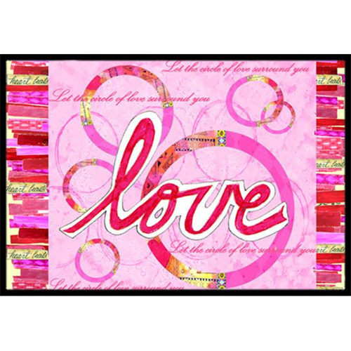 Carolines Treasures PJC1115JMAT Love Is A Circle Valentines Day Indoor & Outdoor Mat 24 x 36 in.