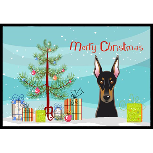 Tapis d'intérieur ou d'extérieur Carolines Treasures BB1617JMAT Christmas Tree & Doberman 24 x 36 pi