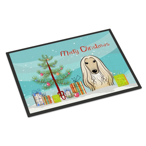 Carolines Treasures BB1616JMAT Christmas Tree & Afghan Hound Indoor or Outdoor Mat 24 x 36