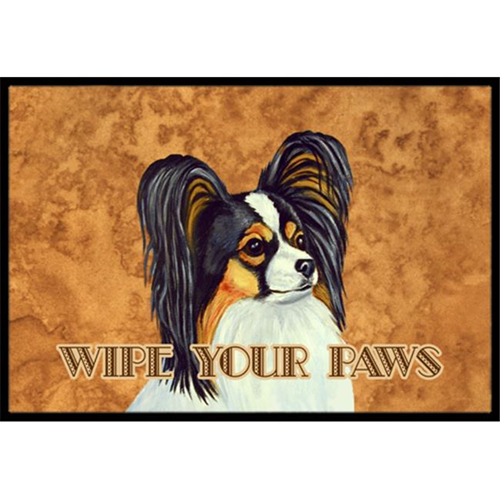 Carolines Treasures LH9461MAT 18 X 27 In. Papillon Wipe Your Paws Indoor Or Outdoor Mat