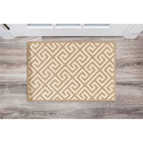 Linon RUG-SH0623 2 x 3 ft. Silhouette Key Indoor Area Rug - Beige