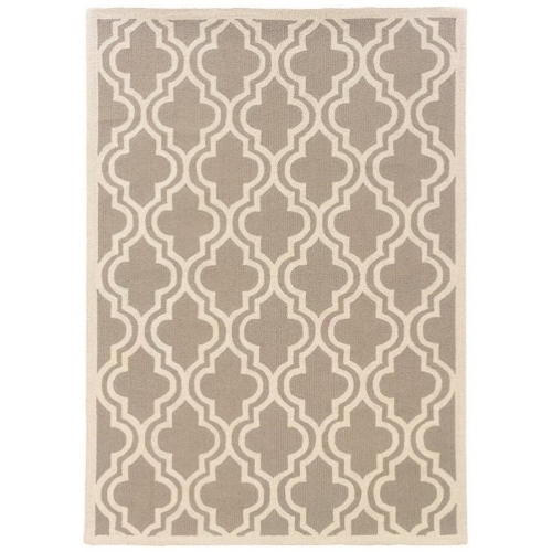 LINON HOME DECOR  Linon Rug-Sh0923 2 X 3 Ft. Silhouette Quatrefoil Area Rug - In Grey
