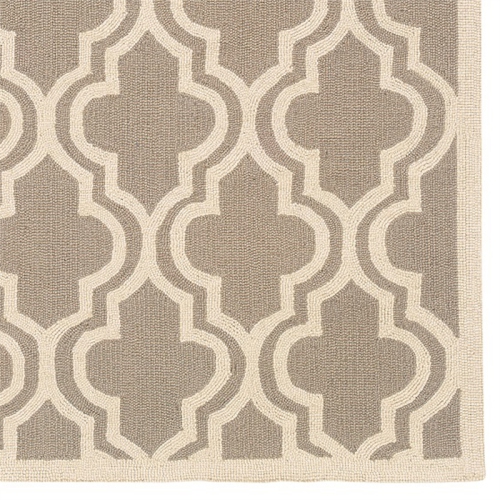 Linon RUG-SH0923 2 x 3 ft. Silhouette Quatrefoil Area Rug - Grey