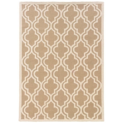 LINON HOME DECOR  Linon Rug-Sh1023 2 X 3 Ft. Silhouette Quatrefoil Indoor Area Rug - In Beige