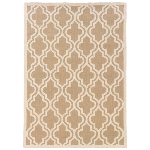 Linon RUG-SH1023 2 x 3 ft. Silhouette Quatrefoil Indoor Area Rug - Beige
