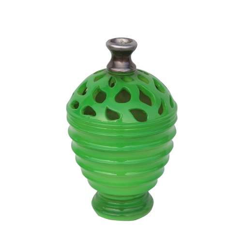 NorthLight 9.5 in. Lime Green & Gray Decorative Outdoor Patio Cutout Vase