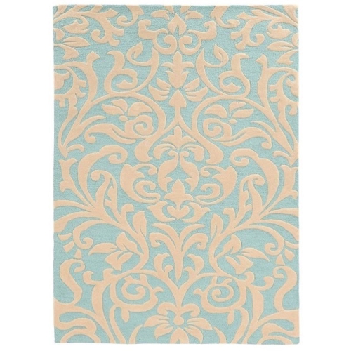 Linon RUGTA40757 5 x 7 ft. Trio 407 Gdamask Indoor Area Rug - Aqua