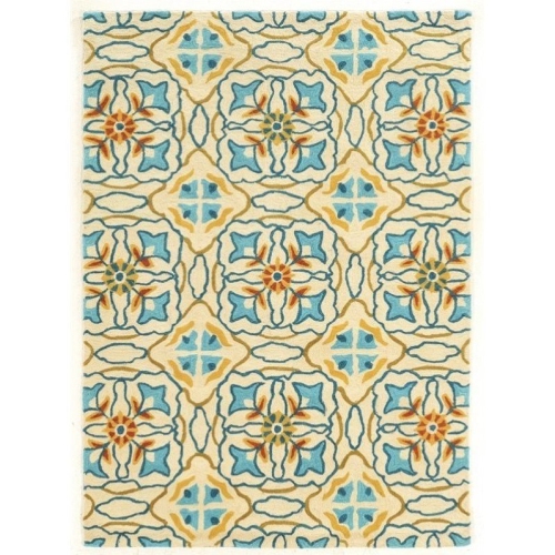 LINON HOME DECOR  Linon Rugta41557 5 X 7 Ft. Trio Indoor Area Rug - & Gold In Blue