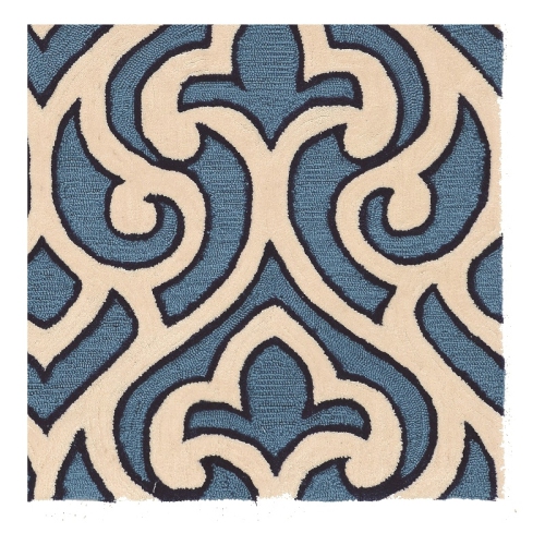 Linon RUGTA55257 5 x 7 ft. Trio Hand Tufted Area Rug - Cream & Blue