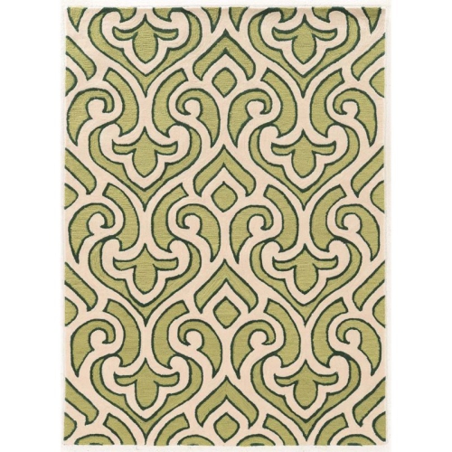 Linon RUGTA55357 5 x 7 ft. Trio Hand Tufted Area Rug - Green & Cream