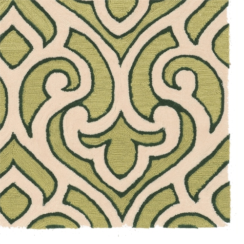 Linon RUGTA55357 5 x 7 ft. Trio Hand Tufted Area Rug - Green & Cream
