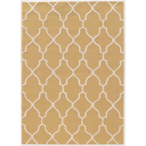 LINON HOME DECOR  Linon Rugta70557 5 X 7 Ft. Trio Geo Hand Tufted Rug - & Cream In Yellow