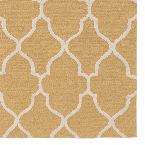 Linon RUGTA70557 5 x 7 ft. Trio Geo Hand Tufted Rug - Yellow & Cream