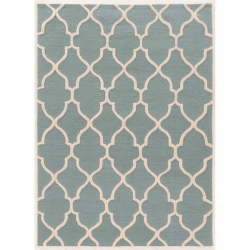Image 1 of 5.. Linon RUGTA70657 5 x 7 ft. Trio Geo Hand Tufted Rug - Turquoise & Cream
