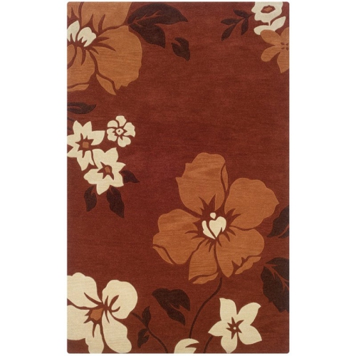 LINON HOME DECOR  Linon Rug-Tato0357 5 X 7 Ft. Trio With Twist Hand Tufted Area Rug - Rust & Pumpkin