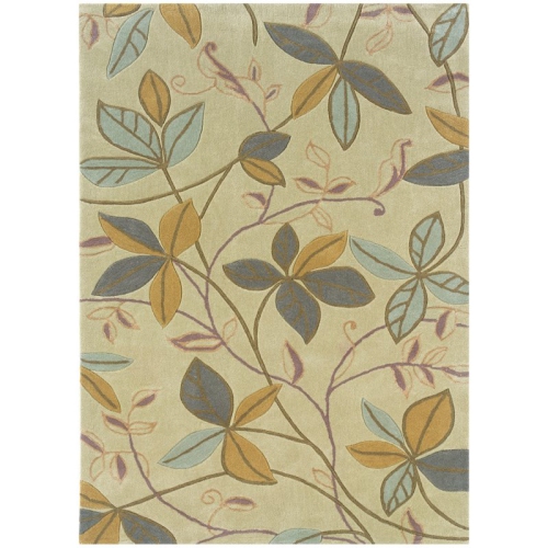 Image 1 de 5.. Linon RUG-TAD0357 5 x 7 ft. Trio Tufted Indoor Area Rug - Beige & Blue