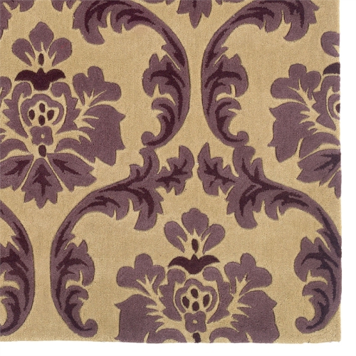 Linon RUG-TARL0557 5 x 7 ft. Trio Tufted Indoor Area Rug - Cream & Purple