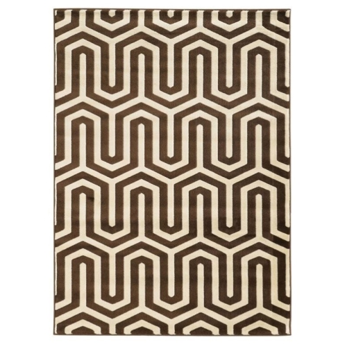 LINON HOME DECOR  Linon Rugra1058 5 X 7 Ft. Roma Collection Zigzag Indoor Area Rug - & Chocolate In Ivory