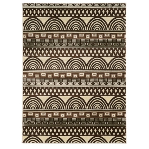 LINON HOME DECOR  Linon Rugra1758 5X 7 Ft. Roma Collection Lima Indoor Area Rug - & Chocolate In Ivory