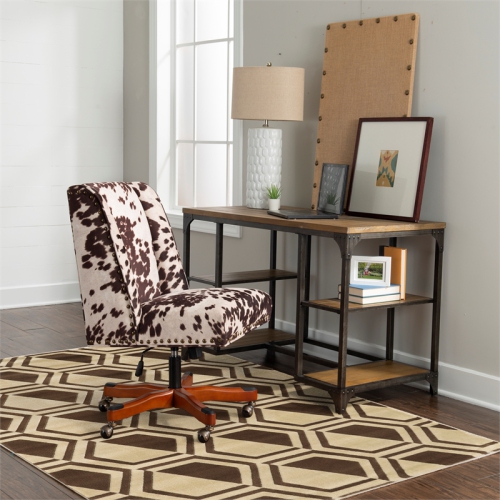 Linon RUGRA0458 5 x 7 ft. Roma Collection Comb Indoor Area Rug - Ivory & Beige