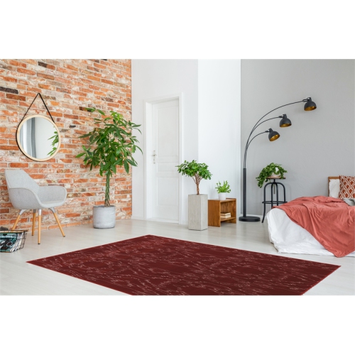Linon RUGPA0358 5 ft. 3 in. x 7 ft. 6 in. Prisma Electric Indoor Area Rug - Red