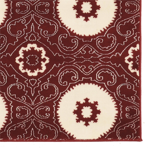 Linon RUGPA1358 5 ft. 3 in. x 7 ft. 6 in. Prisma Karma Indoor Area Rug - Red