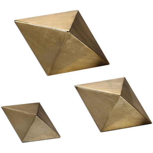 UTTERMOST  Rhombus Accents (Set Of 3) In Champagne