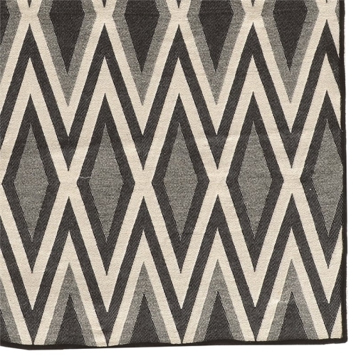 Linon RUG-SA3157 5 x 8 ft. Salonika Diamond Wool Rug - Grey Black & Cream