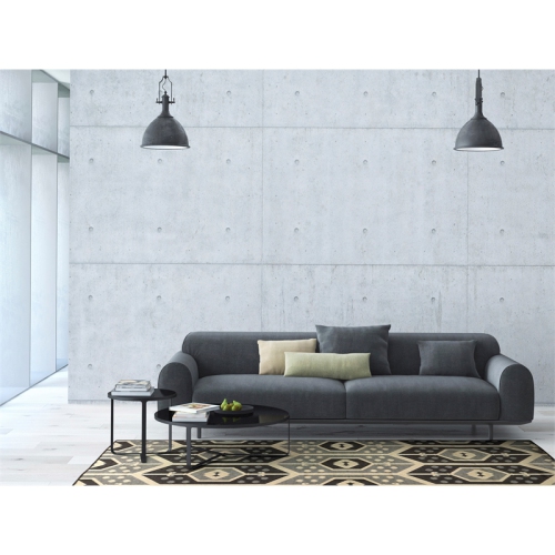 Linon RUG-SA4257 5 x 8 ft. Salonika Veria Area Rug - Black Green & Cream