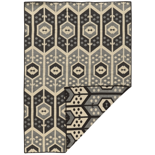 Linon RUG-SA4257 5 x 8 ft. Salonika Veria Area Rug - Black Green & Cream
