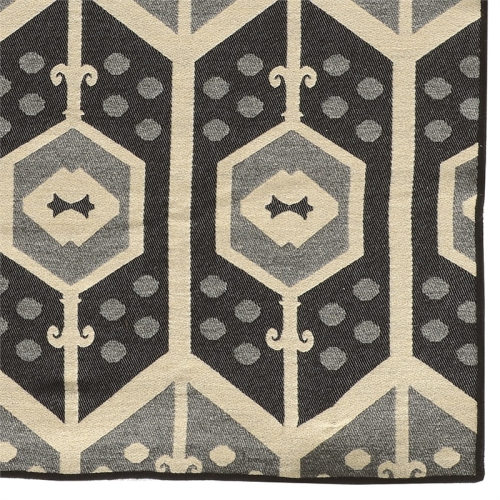 Linon RUG-SA4257 5 x 8 ft. Salonika Veria Area Rug - Black Green & Cream