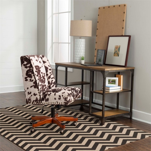 Linon RUG-SA0358 5 ft. x 8 ft. Salonika Flat Woven Area Rug - Brown