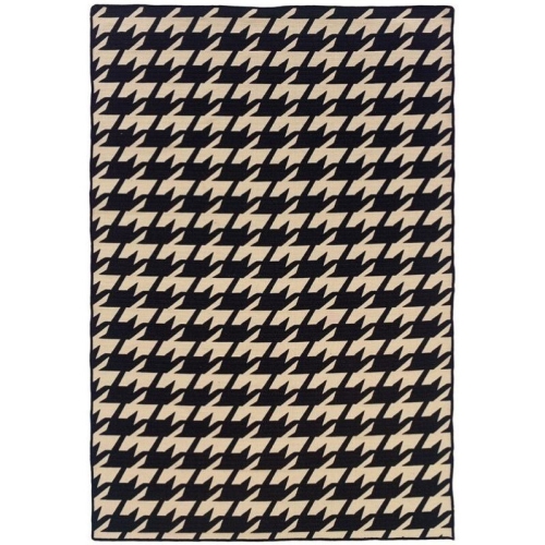 LINON HOME DECOR  Linon Rug-Sa0658 5 Ft. X 8 Ft. Salonika Flat Woven Houndstooth Area Rug - In Grey
