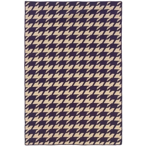 LINON HOME DECOR  Linon Rug-Sa0858 5 Ft. X 8 Ft. Salonika Flat Woven Houndstooth Area Rug - In Purple
