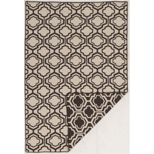 Linon RUG-SA1158 5 ft. x 8 ft. Salonika Flat Woven Area Rug - Brown