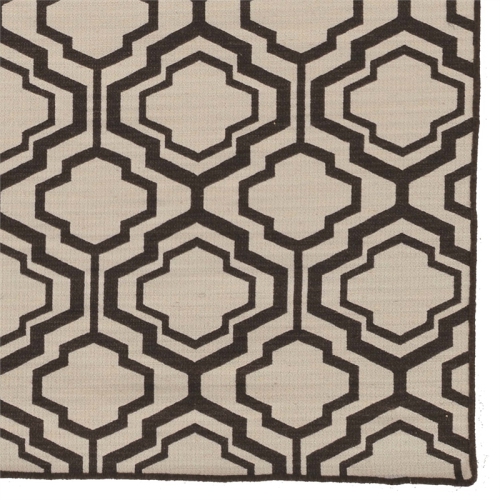 Linon RUG-SA1158 5 ft. x 8 ft. Salonika Flat Woven Area Rug - Brown