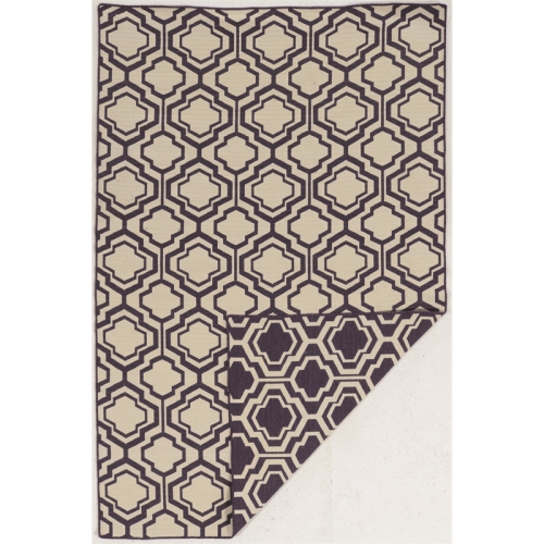 Linon RUG-SA1258 5 ft. x 8 ft. Salonika Flat Woven Area Rug - Purple