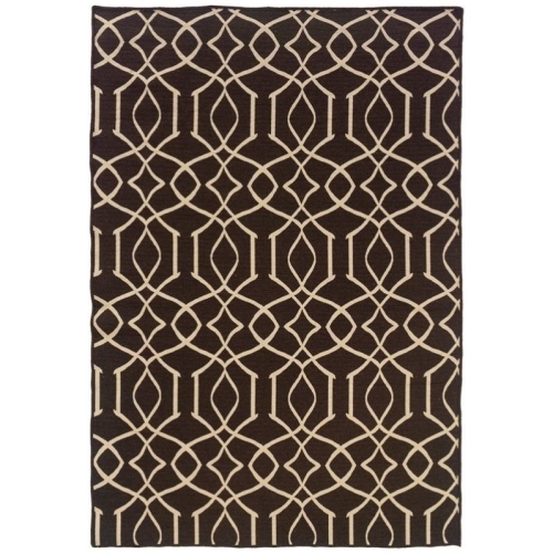 LINON HOME DECOR  Linon Rug-Sa1558 5 Ft. X 8 Ft. Salonika Flat Woven Area Rug - In Brown