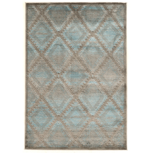 Linon RUGPM0858 5 ft. x 7 ft. 6 in. Platinum Santa Fe Indoor Area Rug - Blue & Black