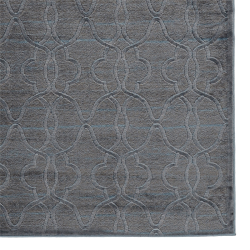 Linon RUGPM2658 5 ft. x 7 ft. 6 in. Platinum Raw Iron Indoor Area Rug - Blue & Black