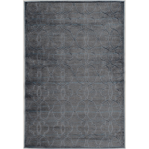 Linon RUGPM2658 5 ft. x 7 ft. 6 in. Platinum Raw Iron Indoor Area Rug - Blue & Black