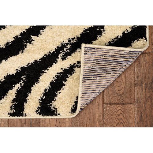 Linon RUGMC0881 8 x 10 ft. Morrocan Sahara Indoor Area Rug - Ivory & Black