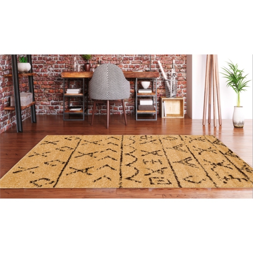 Linon RUGMC0981 8 x 10 ft. Morrocan Atlas Indoor Area Rug - Light Beige