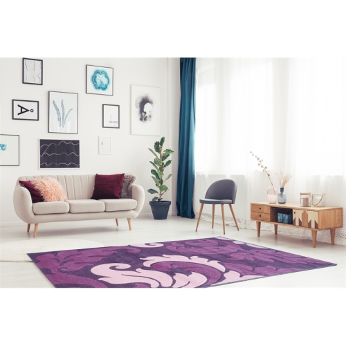 Linon RUG-CU0981 8 x 10 ft. 3 in. Corfu Loomed Indoor Area Rug - Purple & Baby Pink