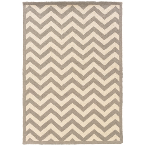 Linon RUG-SH0157 5 x 7 ft. Silhouette Chevron Indoor Area Rug - Grey