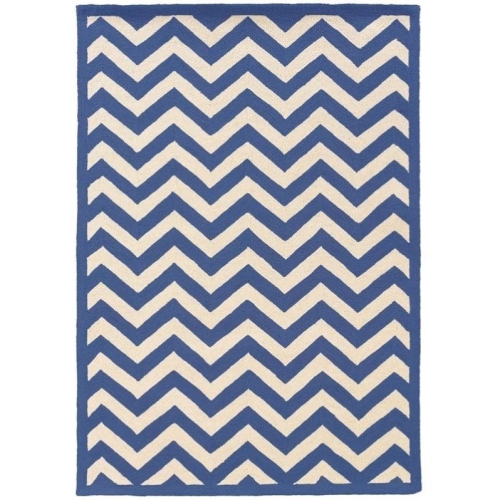 LINON HOME DECOR  Linon Rug-Sh0357 5 X 7 Ft. Silhouette Chevron Indoor Area Rug - In Navy